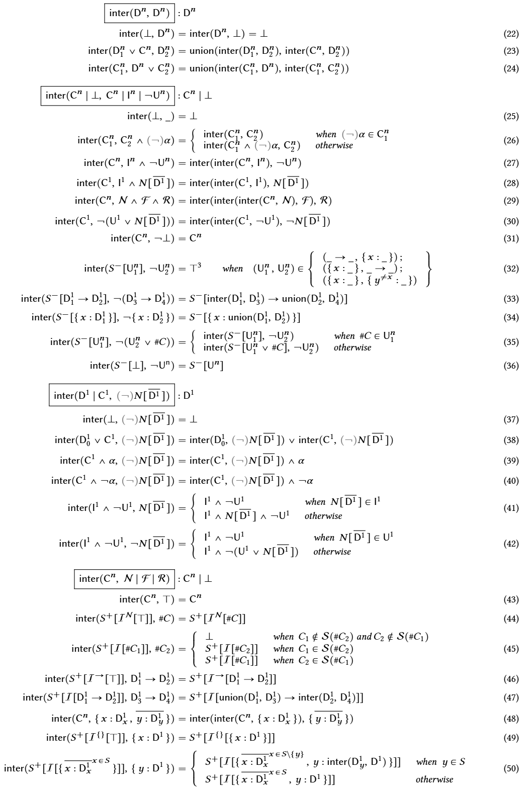 Fig. 7. Normal form construction algorithm (continued).